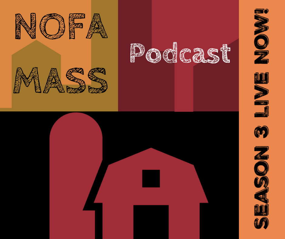 Icon of a barn with NOFA/Mass podcast text overlay